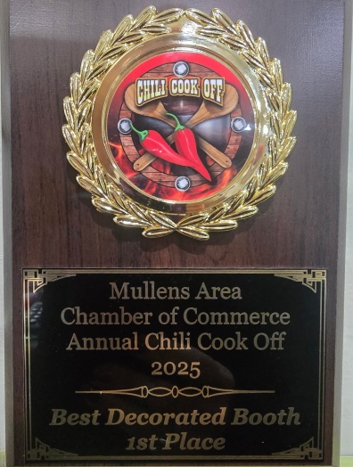 First Place Best Decorated Booth at Mullens Chili Cookoff